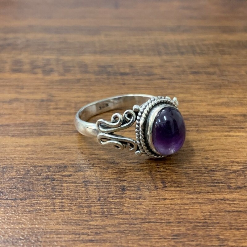 Amethyst Silver Ring 925 Sterling Handmade Ring Free Shipping Any Size
