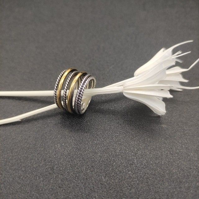 David Yurman Multi-Strand Cable Standard Silver Ring Size 7