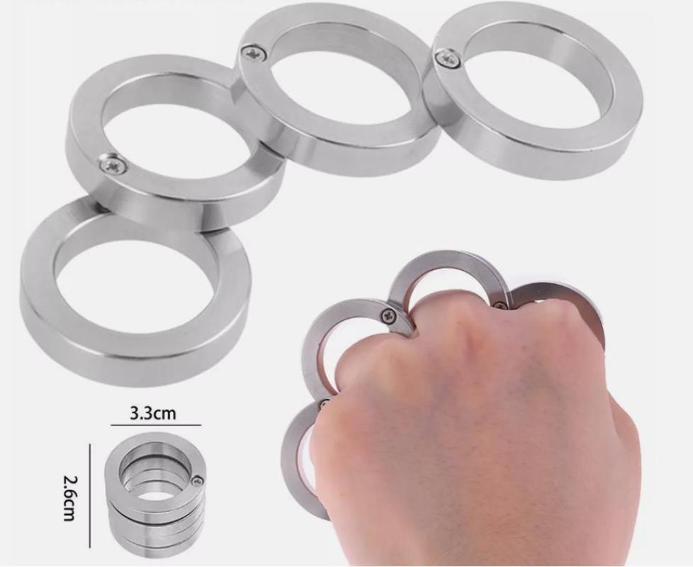 Rotatable Folding Ring Clasp Ring Stainless Steel Outdoor For Hiking Men – 4Pcs