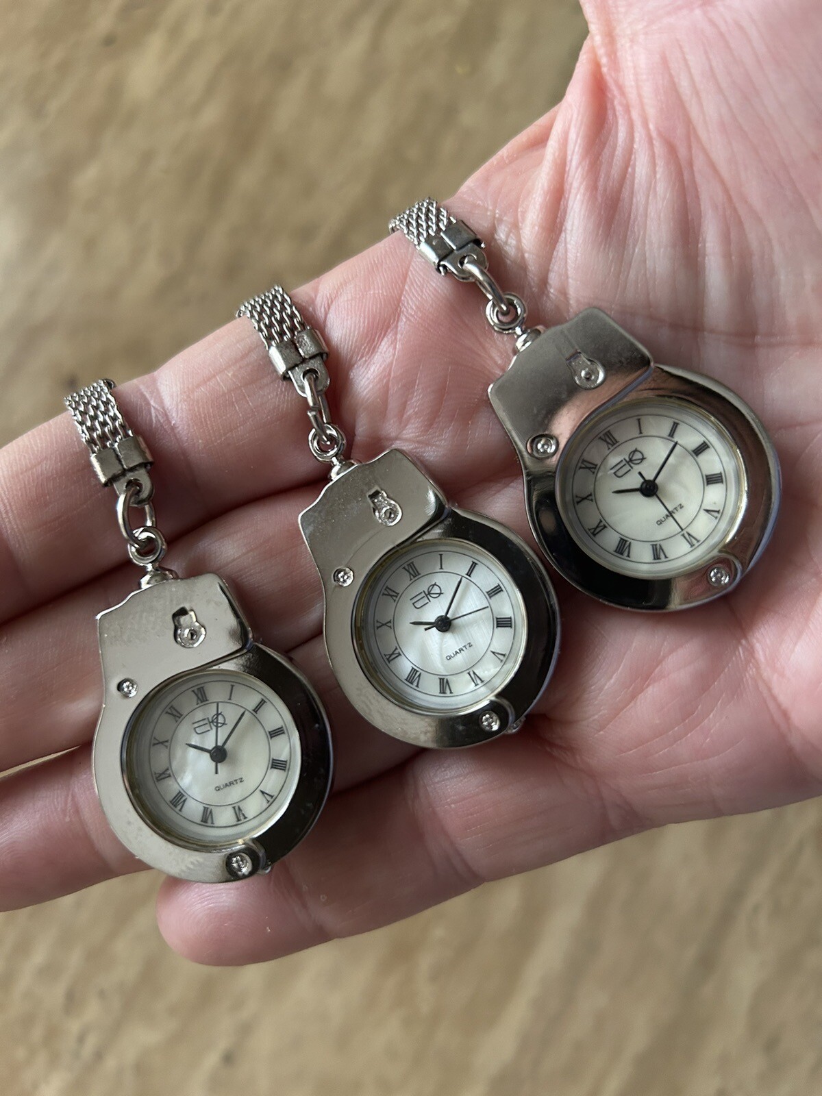 Buyer Gets 3 New EKO Silver Handcuff Key Chains Watches Japan Quartz-USA Vendor