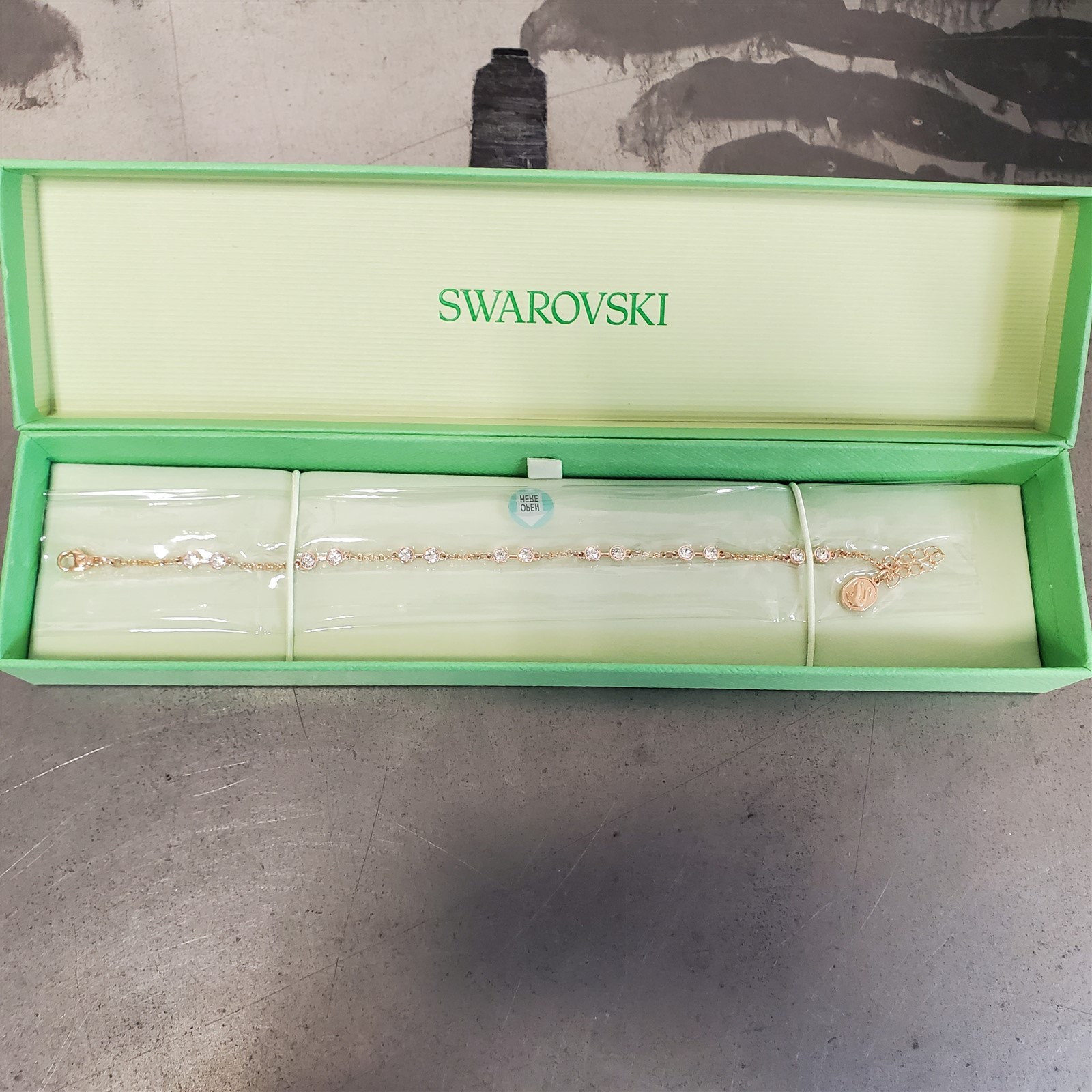 Swarovski Remix Collection Strand Round Cut Clear Rose Gold-Tone Finish Bracelet