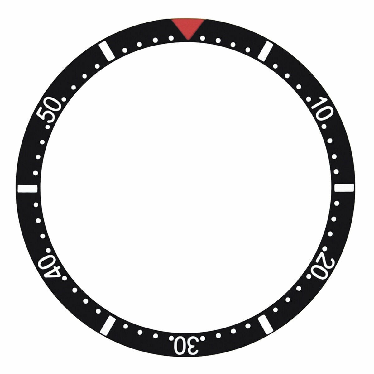 Black Red Triangle Replacement Bezel Insert 37.50mm x 30.50mm Diver Watch