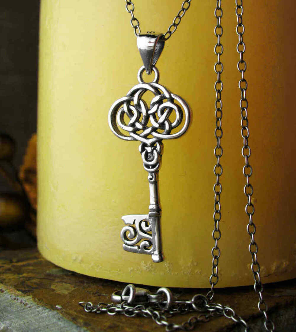 Celtic Knot Key Triskelion Pendant ONLY No CHAIN Antique Vintage Style