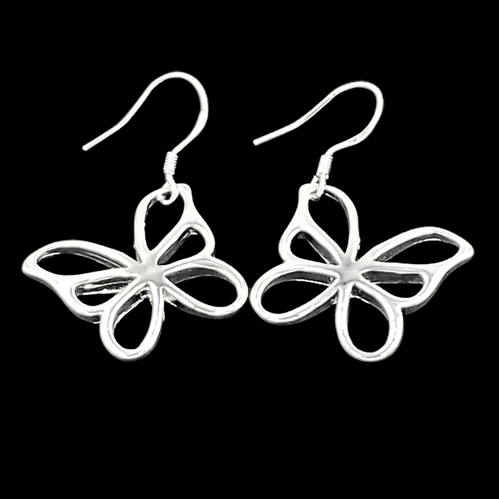 Butterfly Drop Dangle Earrings 925 Sterling Silver