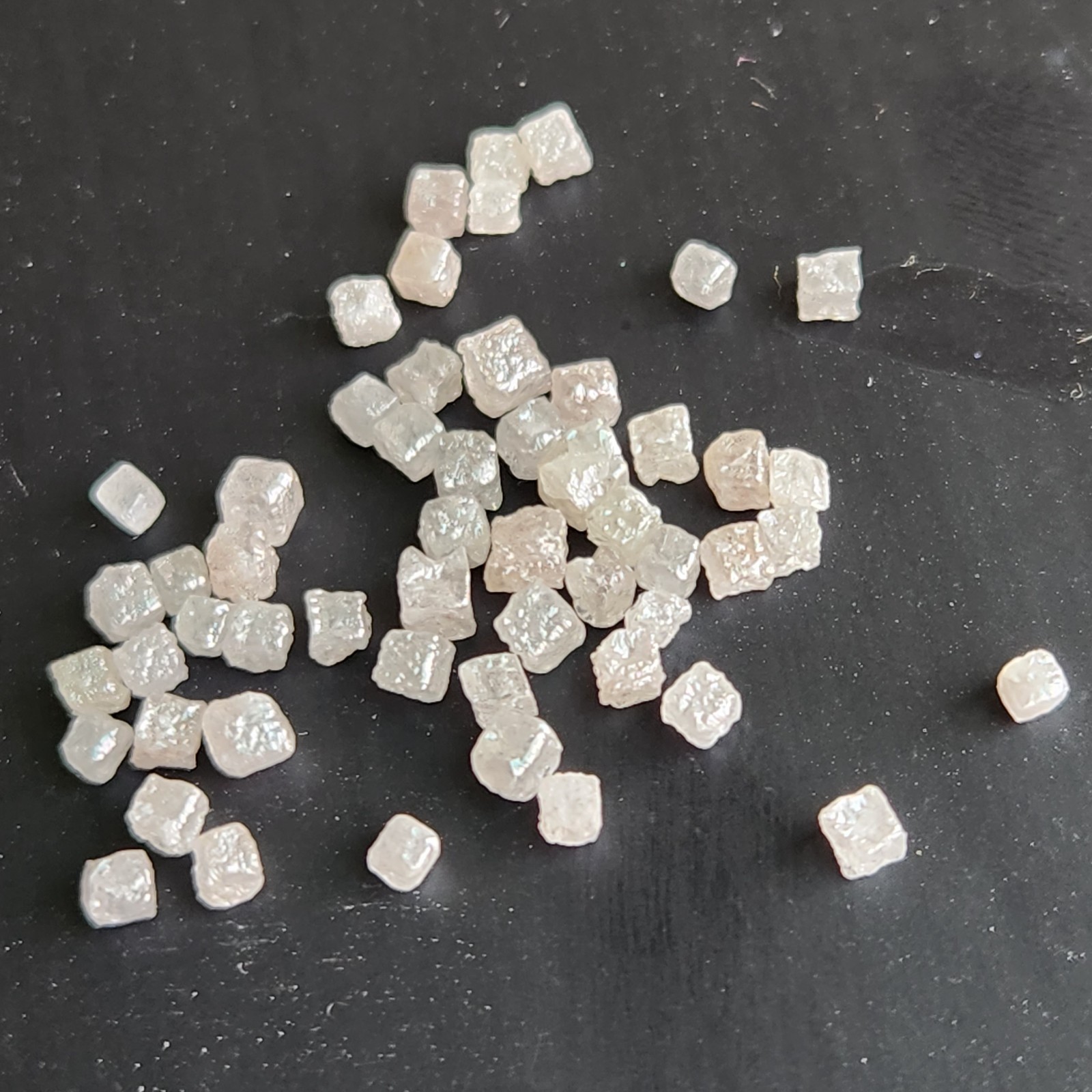 2.03 Ct Lot 1.50-2.00 MM Natural Gray Cube Square Raw Rough Loose Diamond