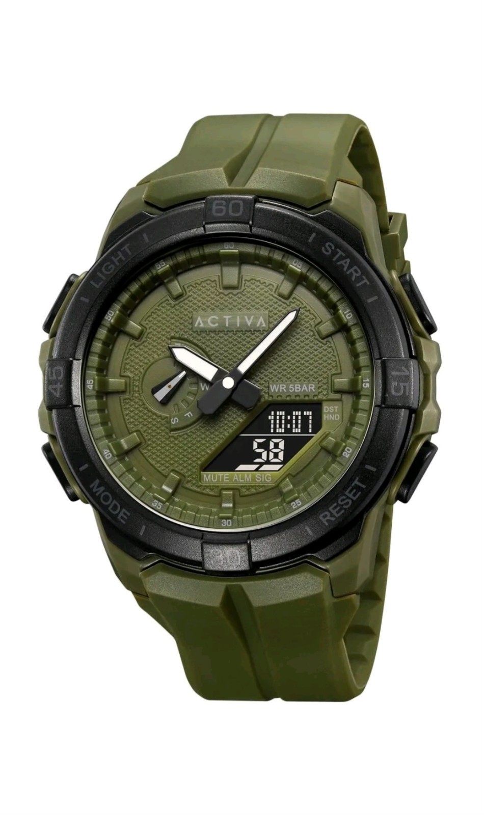 Activa Spry X Invicta Digital Essentials Men 53mm ABS Army Green ACW2583-005 NEW