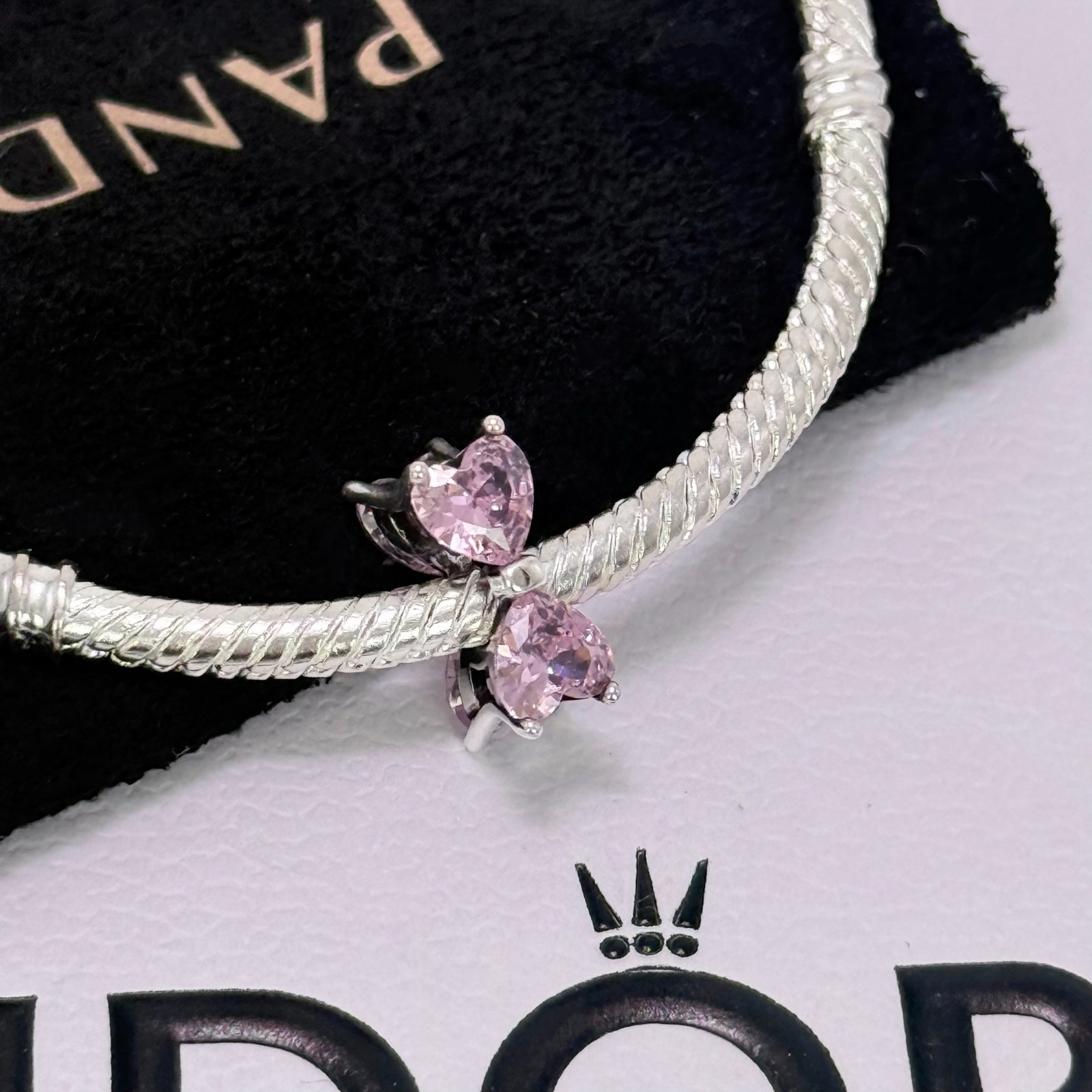 PANDORA Pink Bow Charm Sterling Silver, #794253C01, Valentine’s Day Gift