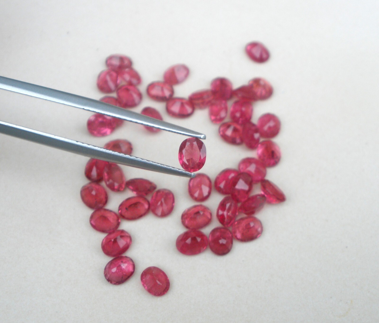Ruby Red Tourmaline Oval Loose Faceted Natural Gem 5x4mm