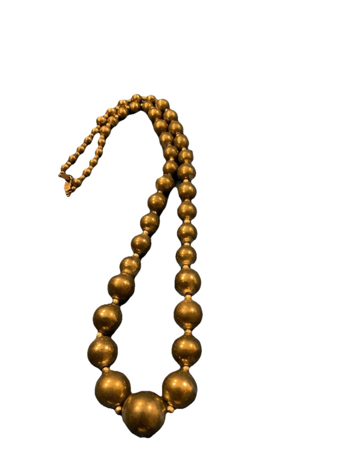 Vintage 1970s Korea 17.75mm Silvertone Balls Beaded Single Strand 24 ” Necklace