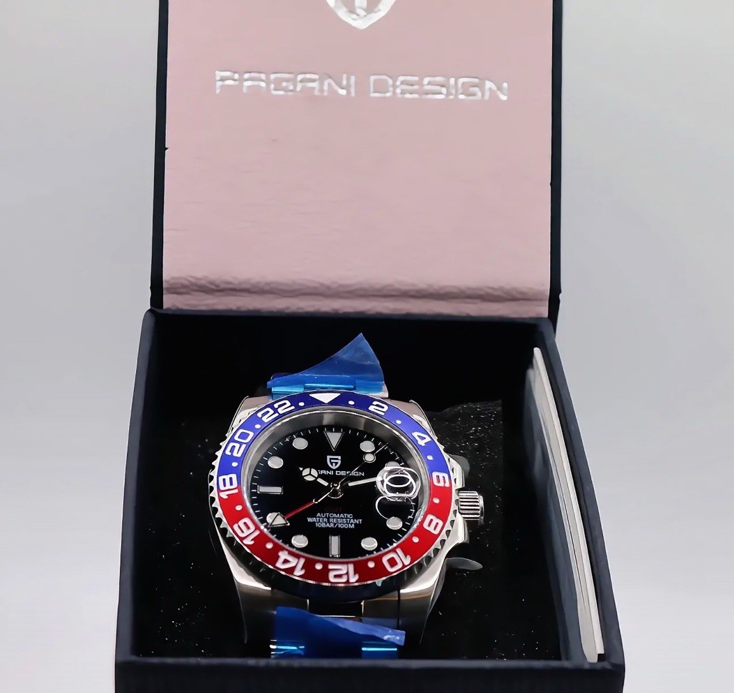 Fast Shipping! Men’s Pagani Design 40mm Pepsi Oyster GMT Watch.
