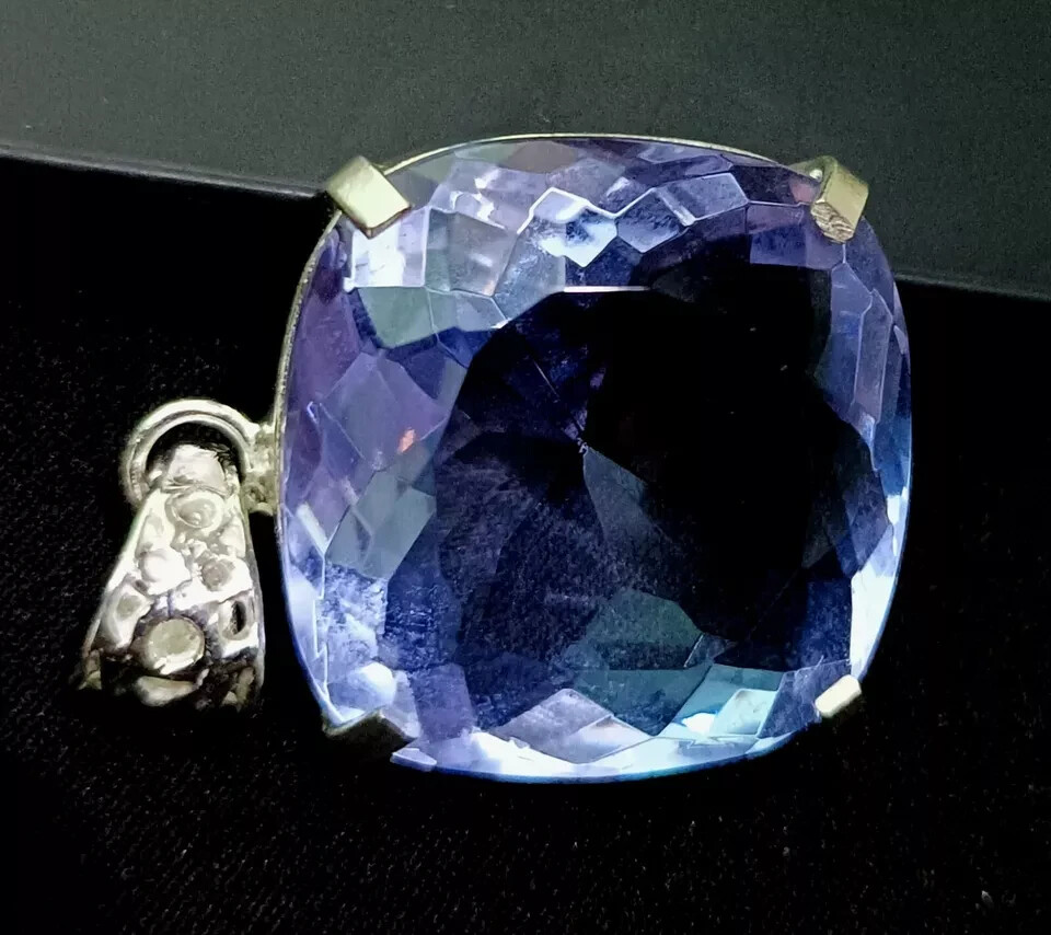77.10 Ct Certified Natural Topaz 925 Solid Silver cushion Pendant Loose Gemstone
