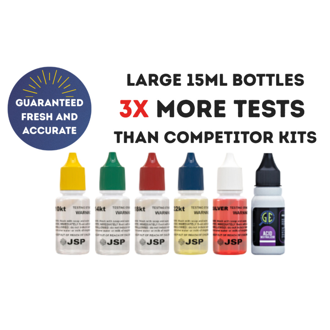Gold Silver Jewelry Testing Acid Kit 10K 14K 18K 22K 24 Test Kit Detector