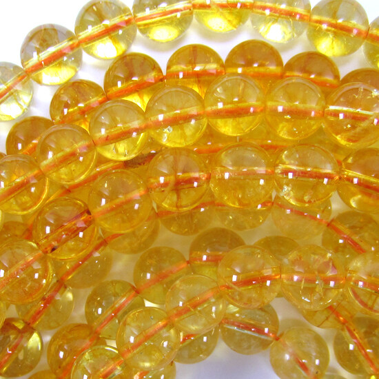 Yellow Citrine Round Beads Gemstone 15″ Strand 4mm 6mm 8mm 10mm 12mm