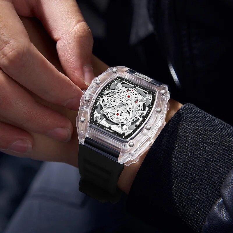 KIMSDUN Transparent Men’s Watch Quartz Wristwatch Luminous Waterproof watch