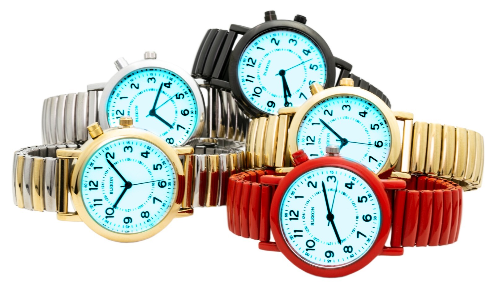 Blekon Original Light Up Dial Watch for Ladies – 33mm Case Stretch Band Watch