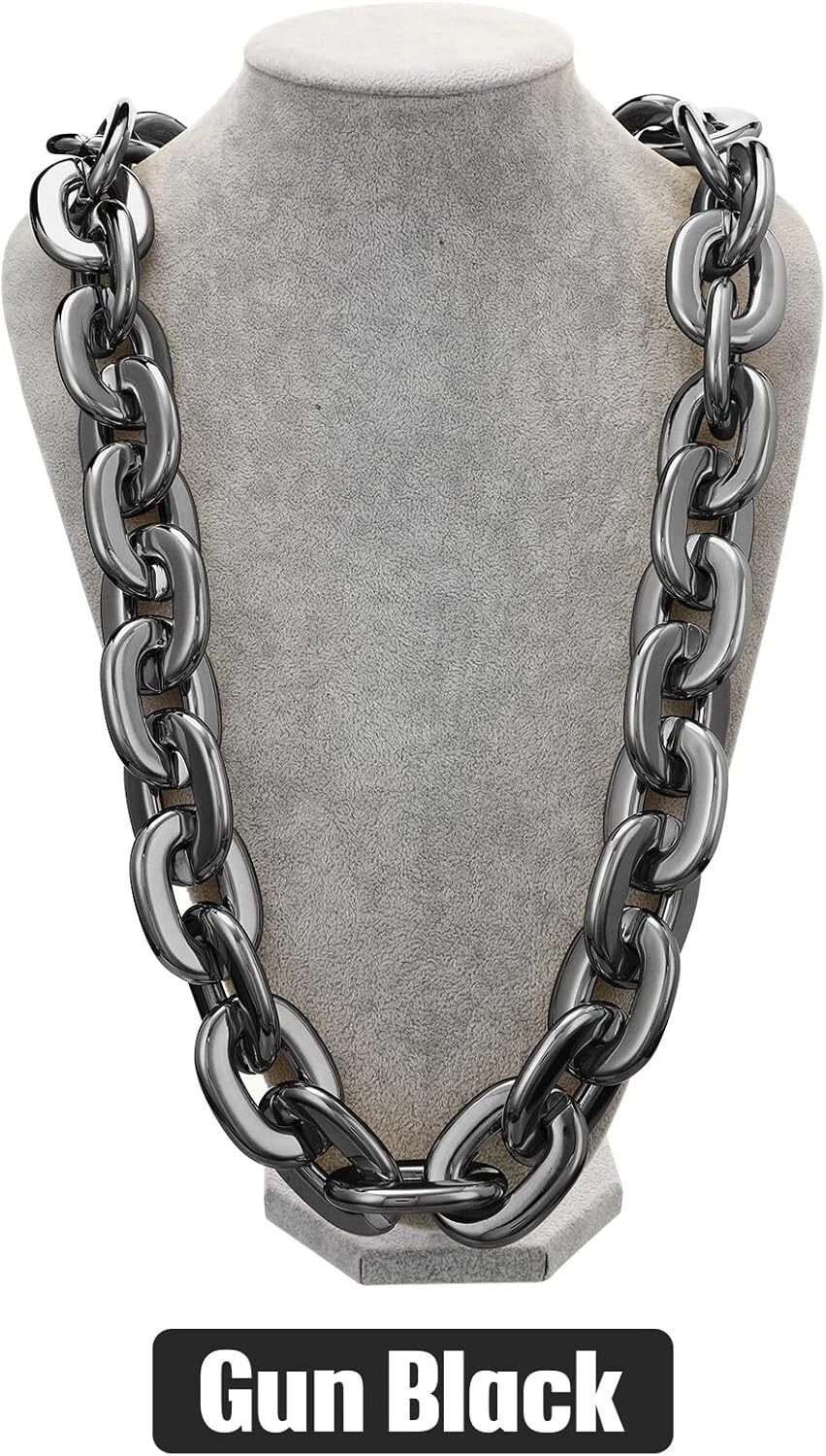 32In 80cm Hip Hop Thick Acrylic Cuban Link Chain Fashion Necklace Jewelry