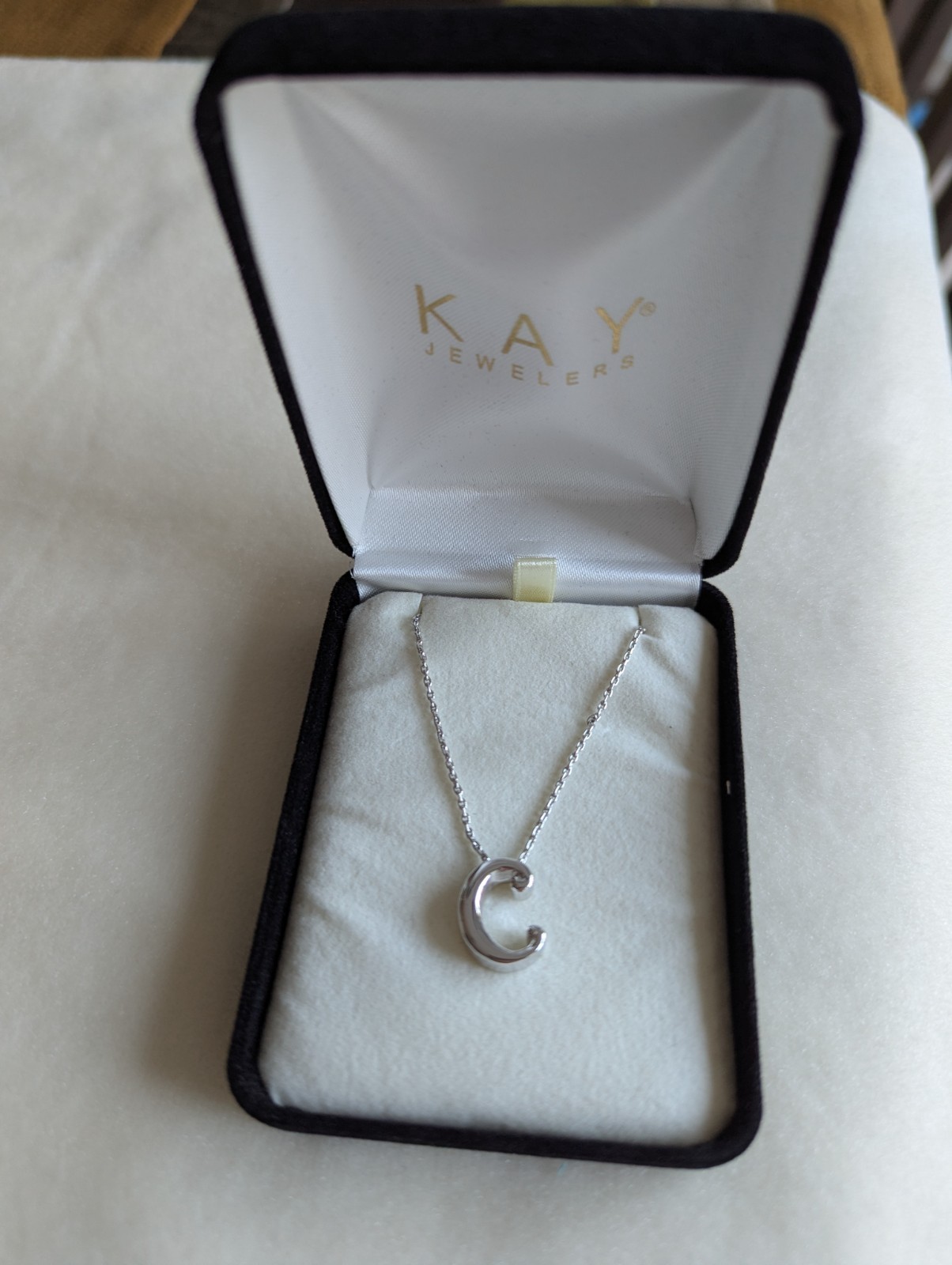 Kay Jewelers “C” Initial Silver 925 Necklace 18 inch-Box