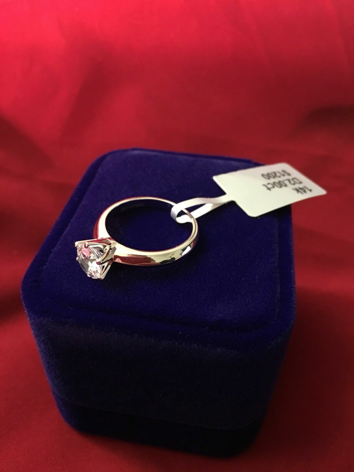 2 CT ROUND CUT Moissanite SOLITAIRE ENGAGEMENT RING 14K WHITE GOLD ENHANCED