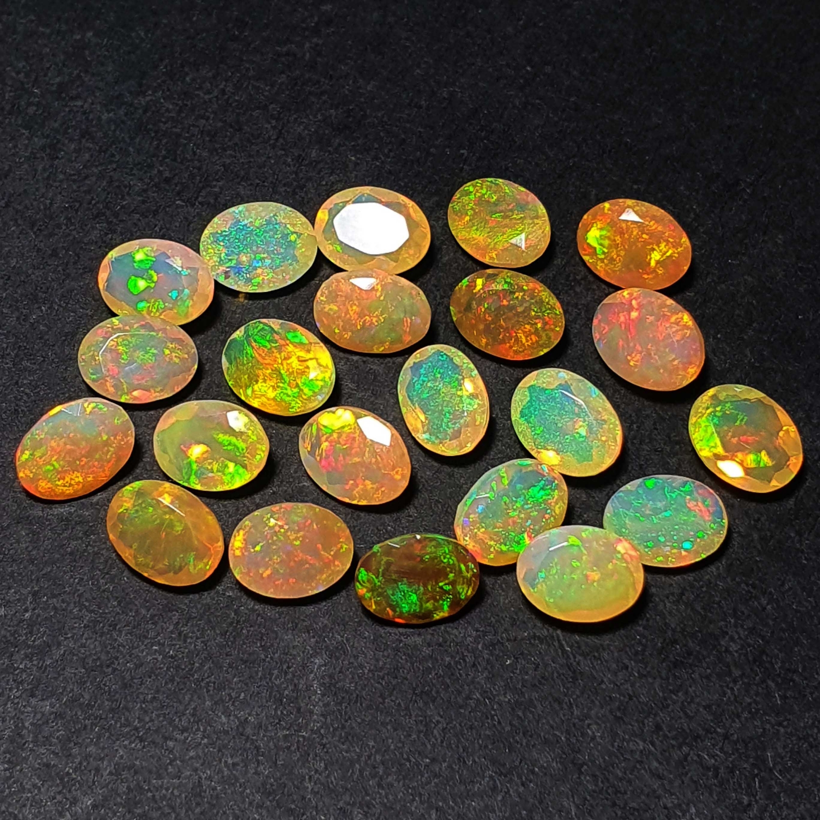 Natural Ethiopian Opal Cut Multi Fire Opal Loose Gemstone Lot 15 Pcs 6×8 MM 10CT