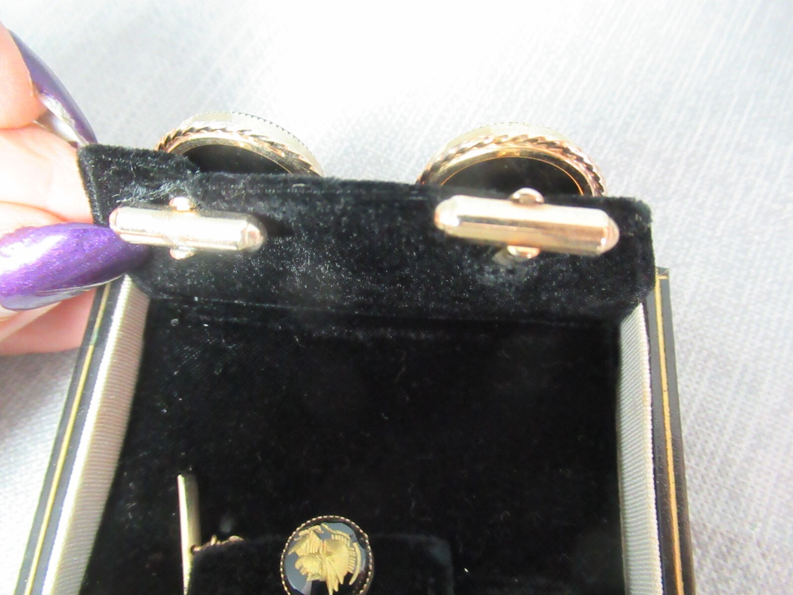 Men’s Tie Stud & Cuff Links Set – Gold Filled Male & Female – Diplomat – 9 185