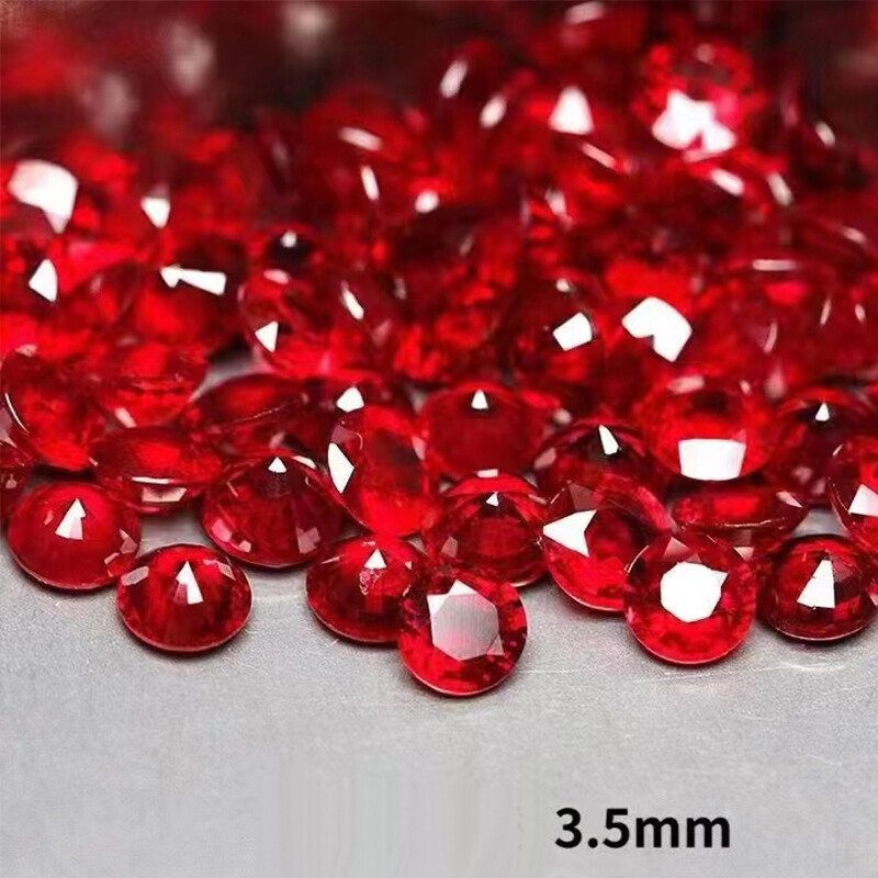3MM~10MM Genuine Lab Grow Ruby Stone Round Cut Red Pink Ruby VVS1 Loose Gemstone