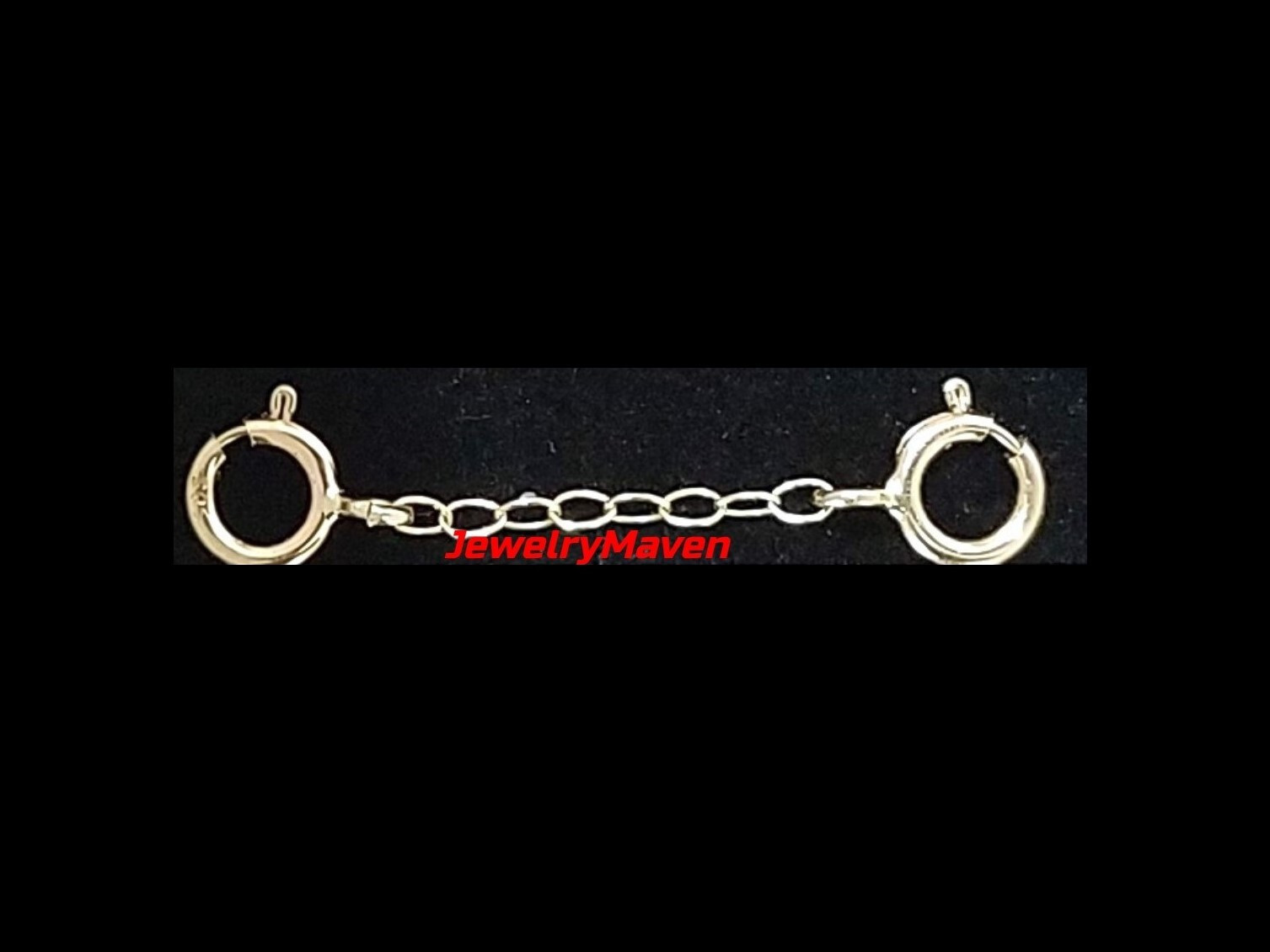 14k 1.2mm White Gold DOUBLE 4.5mm Spring Ring Clasp 0.75″ Safety Chain Extender
