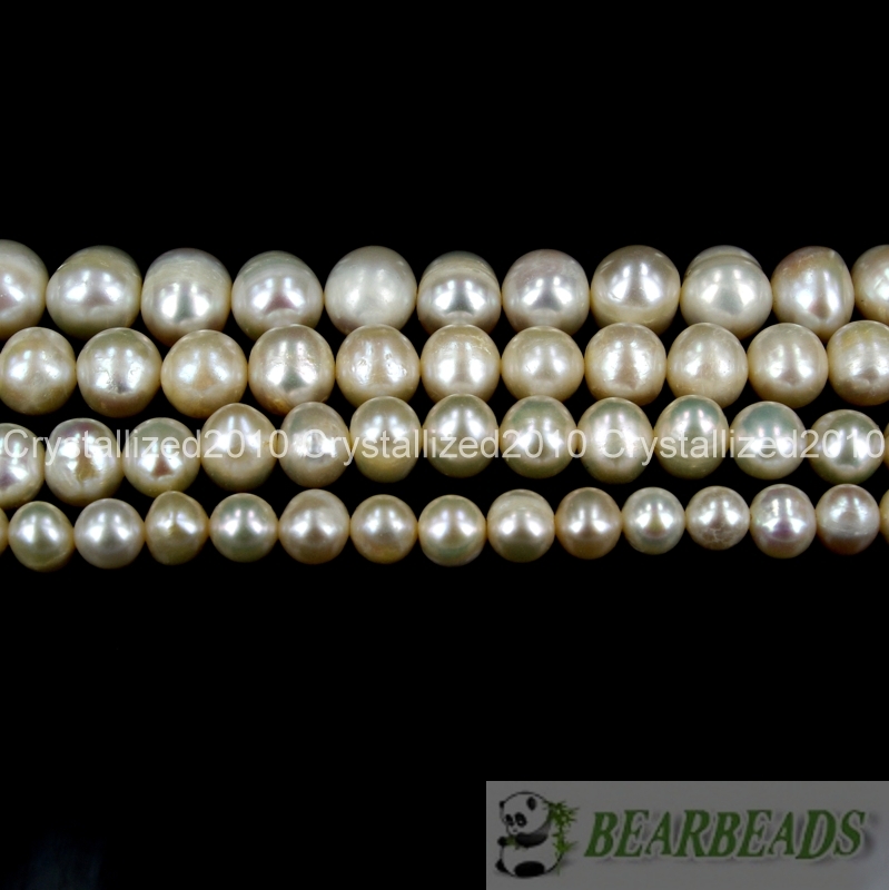 Natural White Freshwater Pearl Round Beads 5mm 6mm 7mm 8mm 9mm 10mm 11mm 16″