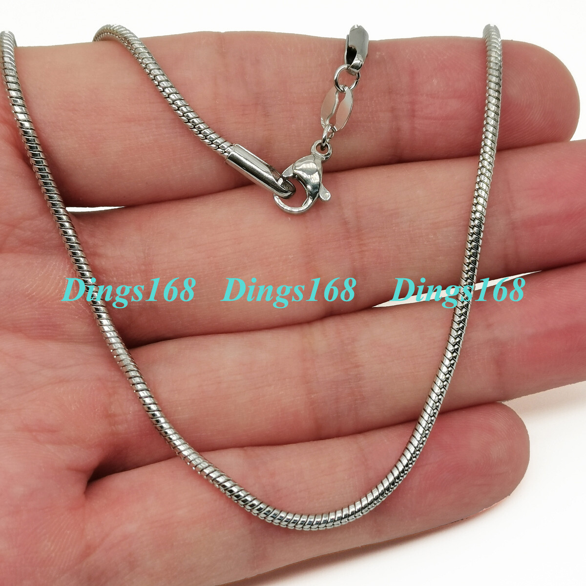 925 Sterling Silver 1.2mm Thin Snake Chain Necklace 16/18/20/22/24/26″ -38″ inch