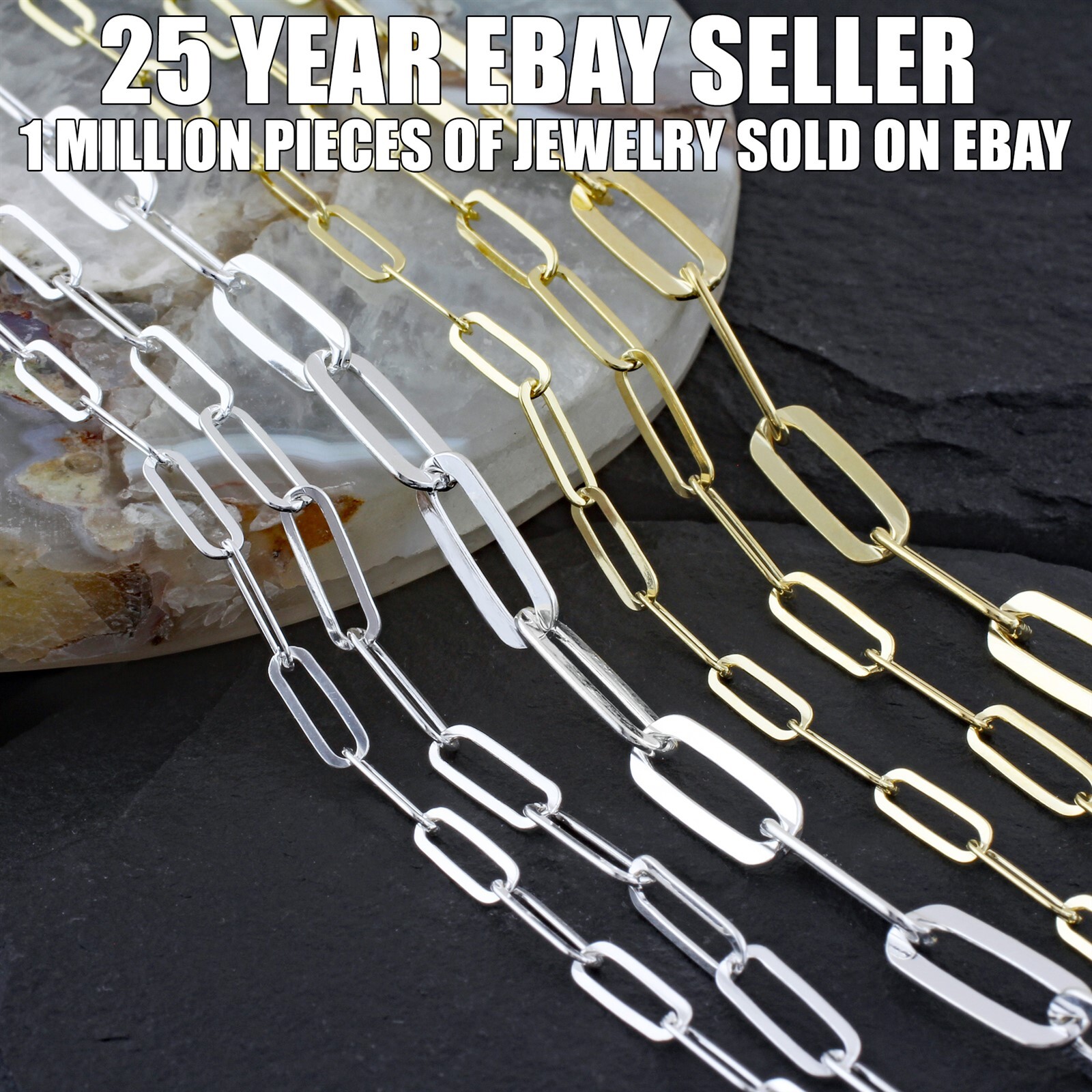 Rhodium 925 Sterling Silver Chic Paper Clip Chain Necklace Guaranteed Genuine