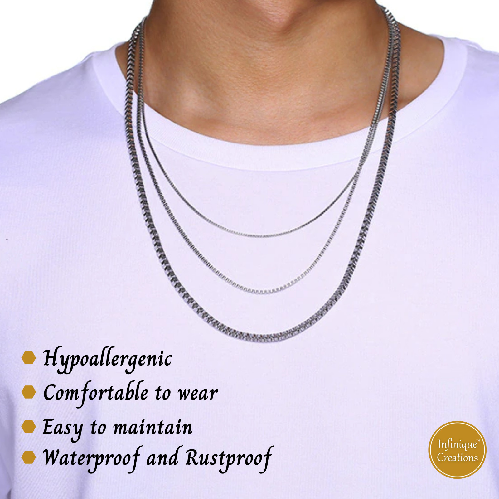 Stainless Steel Silver Box Chain Bracelet and Necklace Men Women 1mm-4mm 7-38″