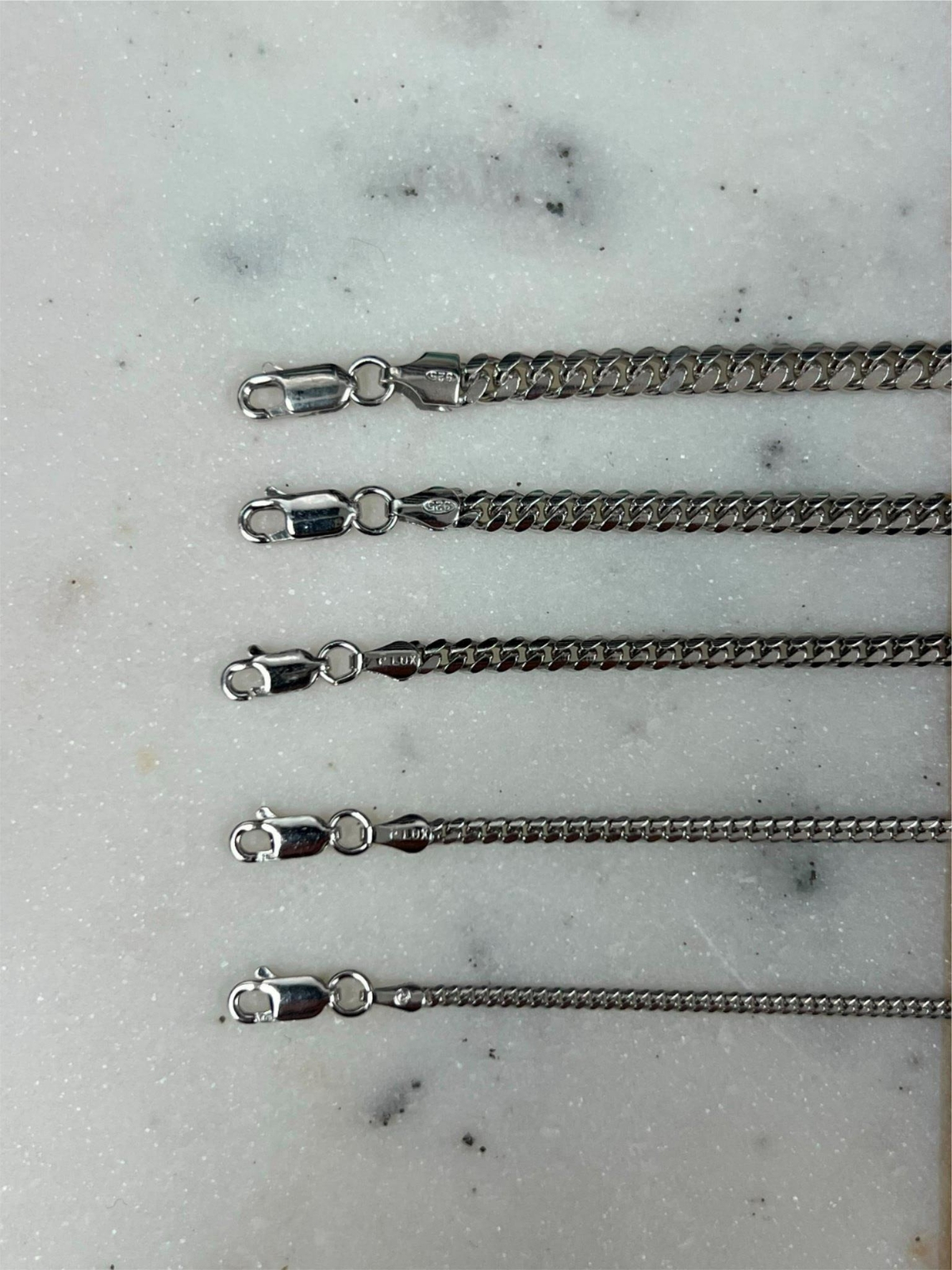 925 Sterling Silver Solid Miami Cuban Curb Link Chain Necklace Rhodium New Italy