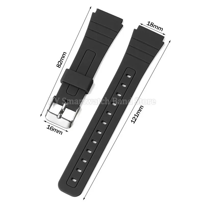18mm Silicone Soft Watch Strap for Casio F91W F105/108 A158/168 W800H SGW400 AE1