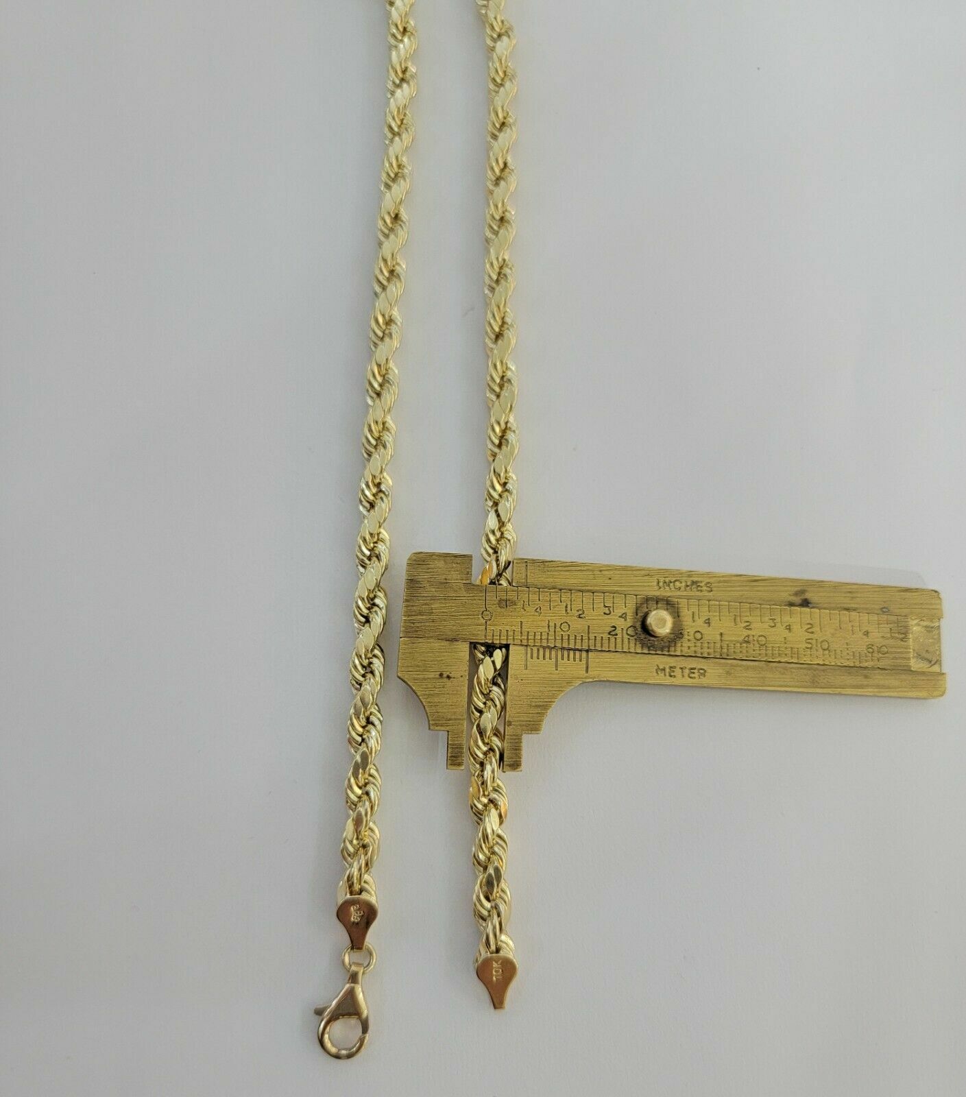 10k Yellow Gold Rope Chain Necklace 18″-30″ Men Women 4mm-10mm Real Gold Sale