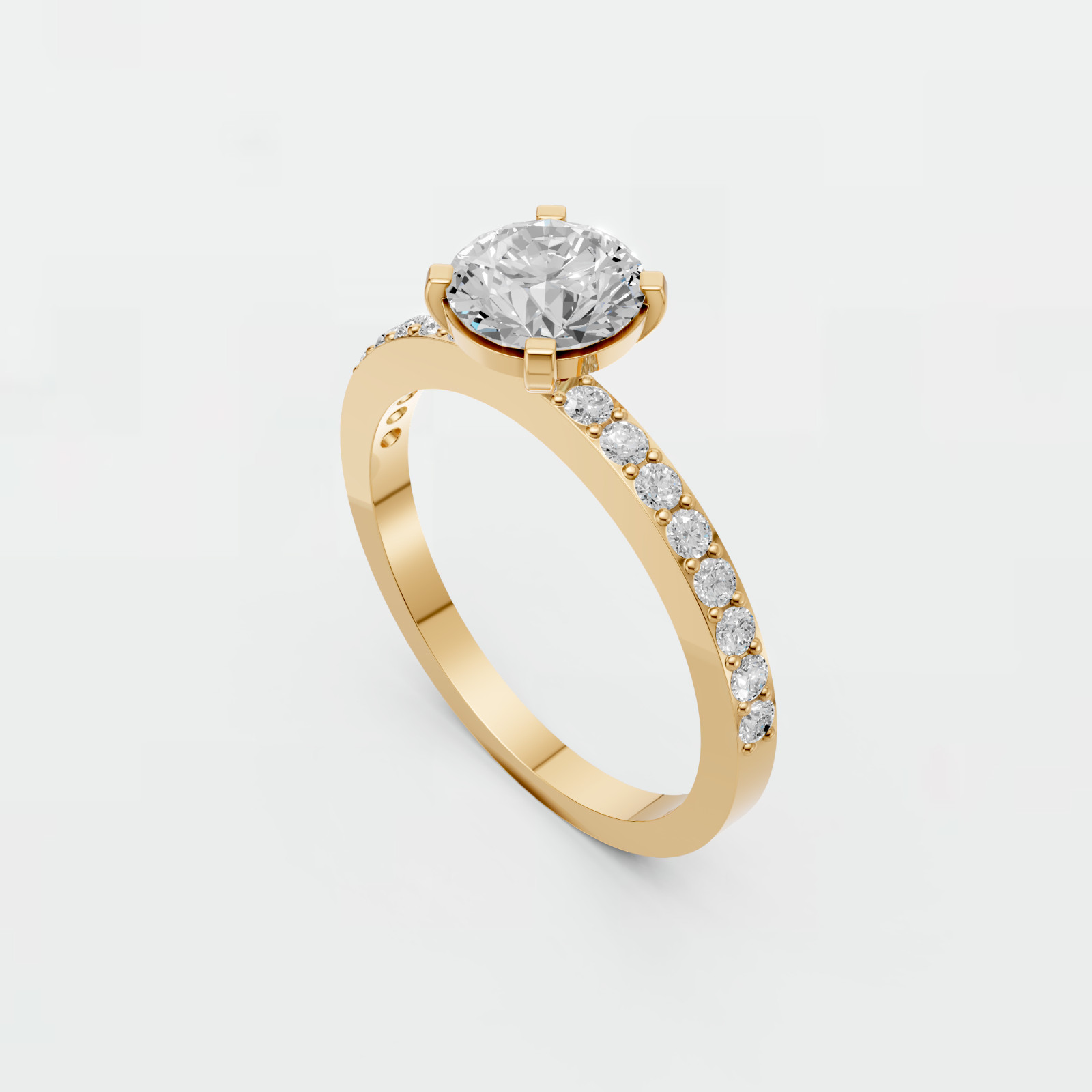 Celestia Aura Round Lab Grown Diamond Classic Solitaire Engagement Ring