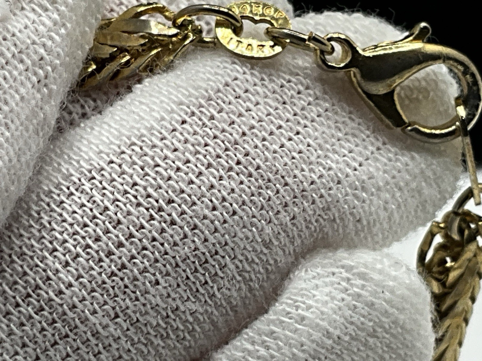 14K GP ITARY Wheat Chain Necklace 18.5 “ Lobster Claw 1/4” Wide Stamped VTG