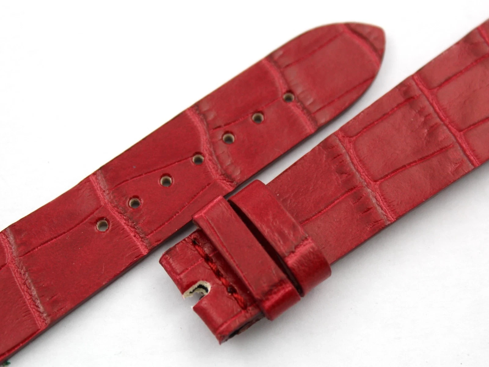Genuine Leather Red Crocodile Print Strap Various Sizes Pin Buckle New