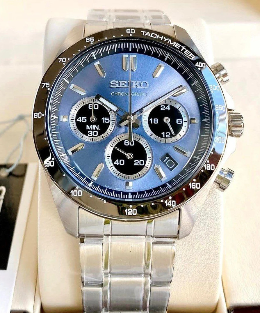 Seiko Spirit SBTR027 Chronograph Blue Dial Stainless Steel Men’s Watch