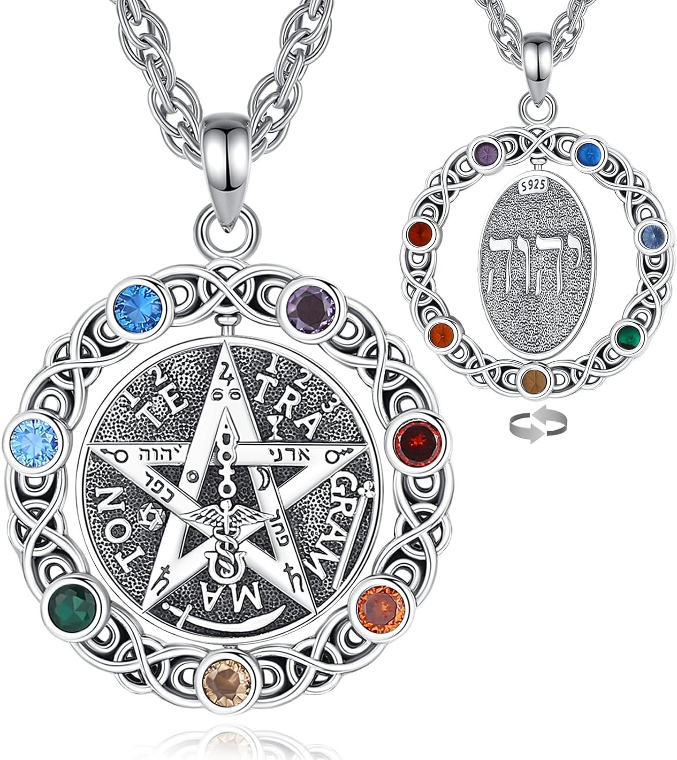 AEONSLOVE Tetragrammaton De Plata 925 Sterling Silver Tetragrammaton…