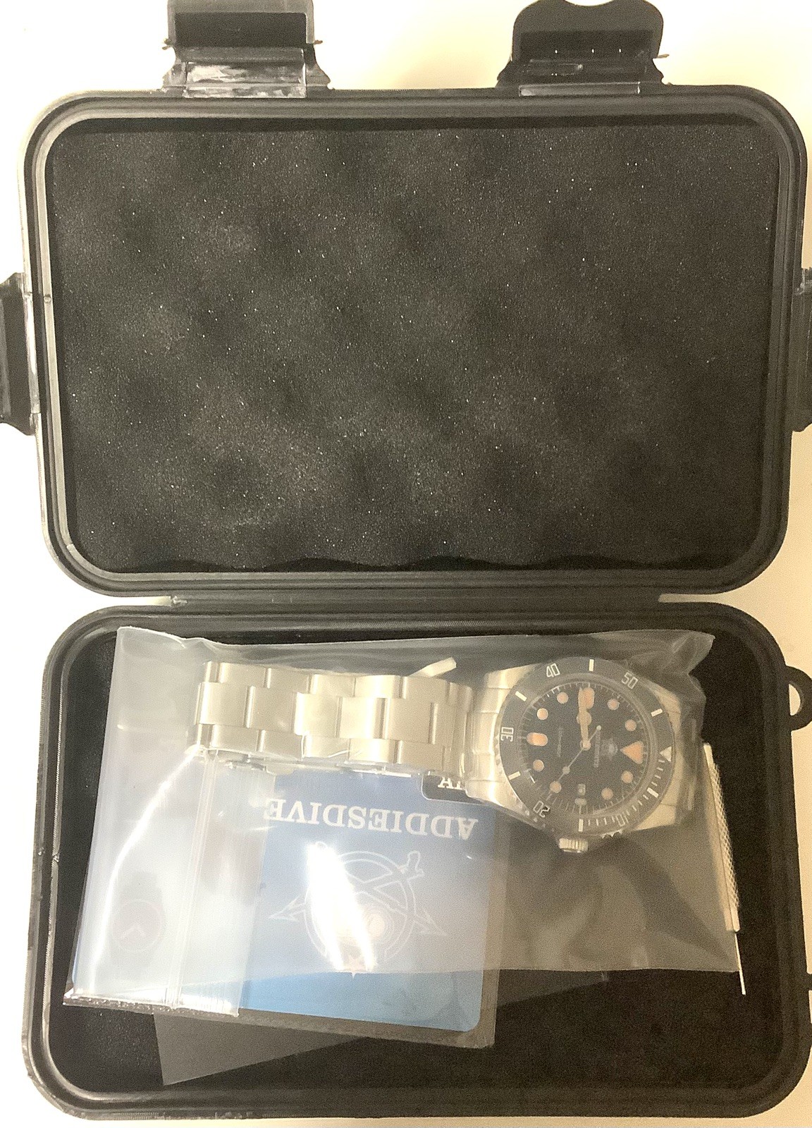 NEW 39MM ADDIESDIVE AD2501 DIVING WATCH * BLUE DIAL * USA * FREE SHIPPING