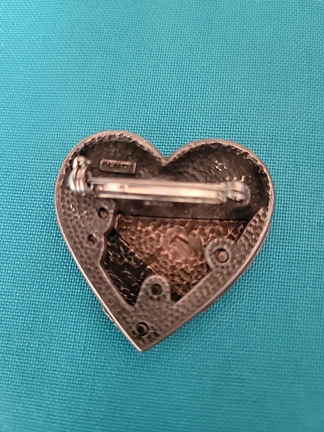 Olrazza Mixed Metals Heart Brooch/Pin~LIVE LAUGH LOVE Tri-Color Mixed Metals~Vtg