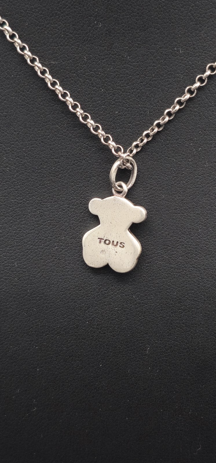 TOUS 925 Sterling Silver Enamel Teddy Bear Pendant Necklace Multicolor Spain