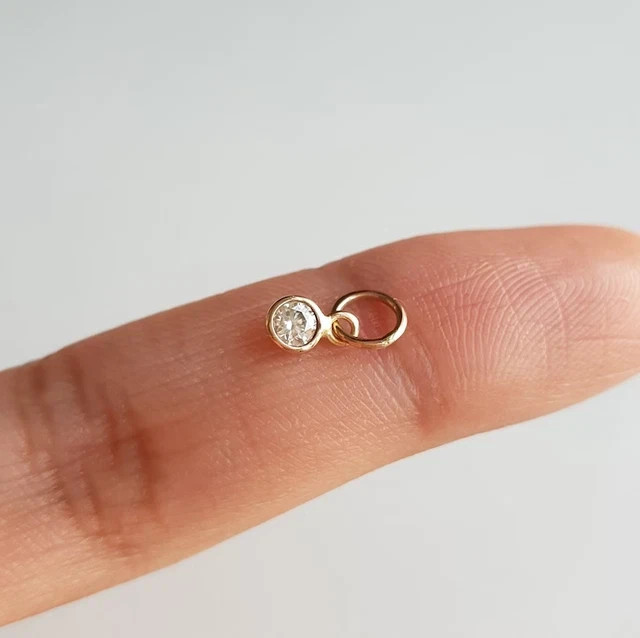 2.00ct Lab Created Diamond Women Small Bezel Pendant 14K Yellow Gold Plated
