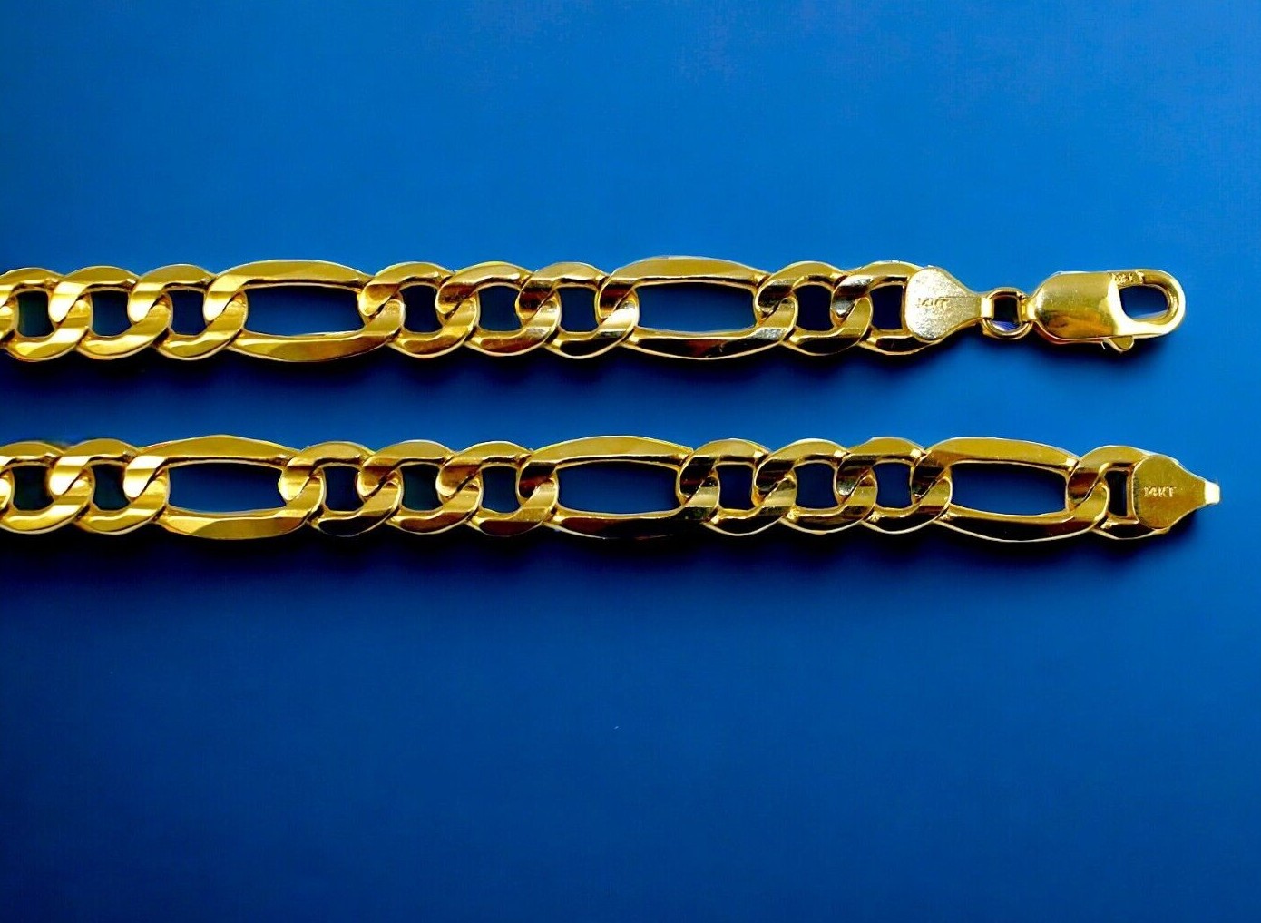 14K Yellow Gold SOLID Figaro Necklace Chain Link Real Gold 1.5mm-12mm 16″-30″