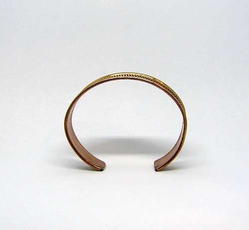 New Copper & Brass Cuff Bracelet, 6.5 X 5/8th Inch Tarnish Resistant Non-Toxic