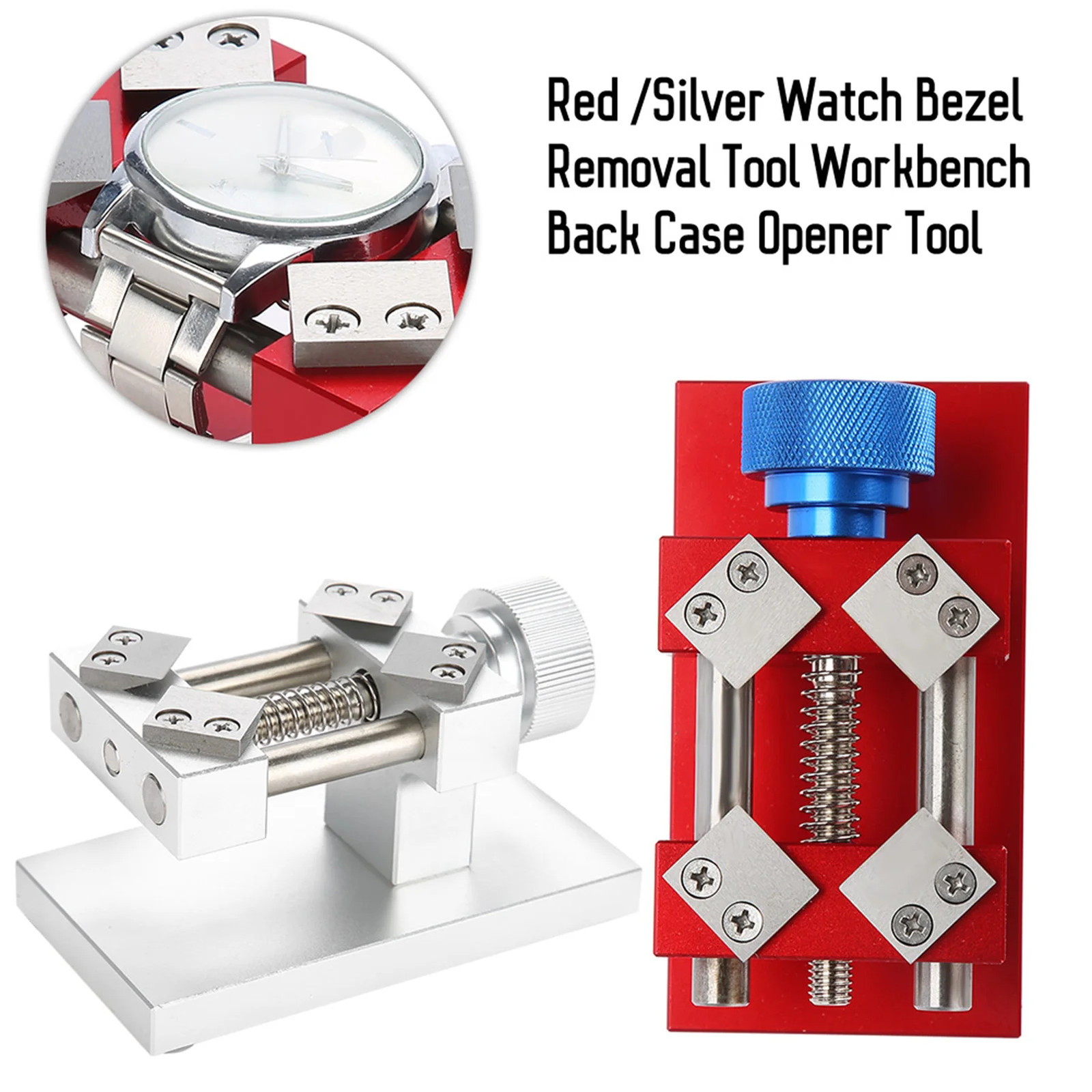 DAHAXICH Red/Silver Watch Bezel Remover & Case Opener Workbench Tool