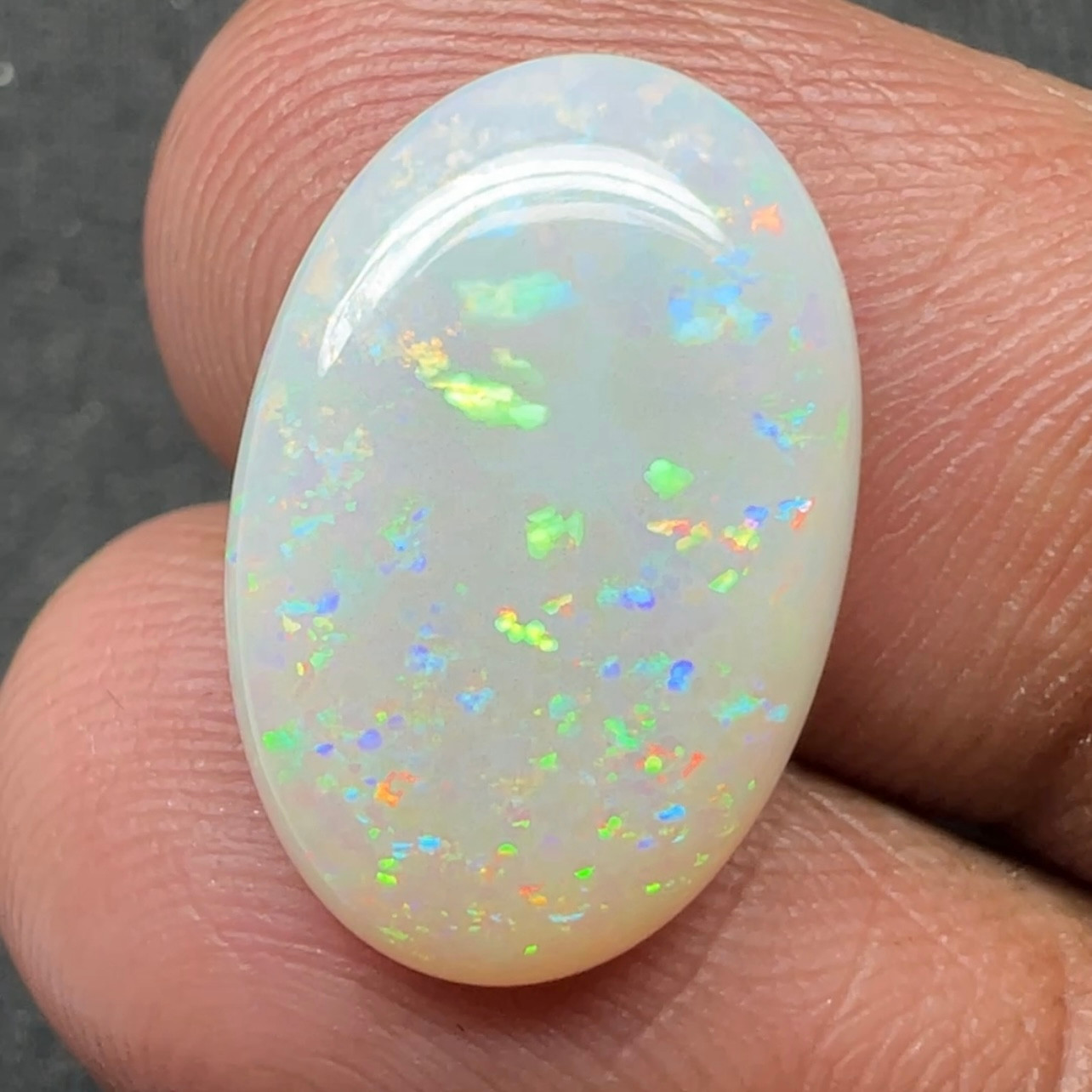 Ethiopian opal Pin Fire Cabochon 3.90 Carat 19×12.5×3.5mm Gemstone