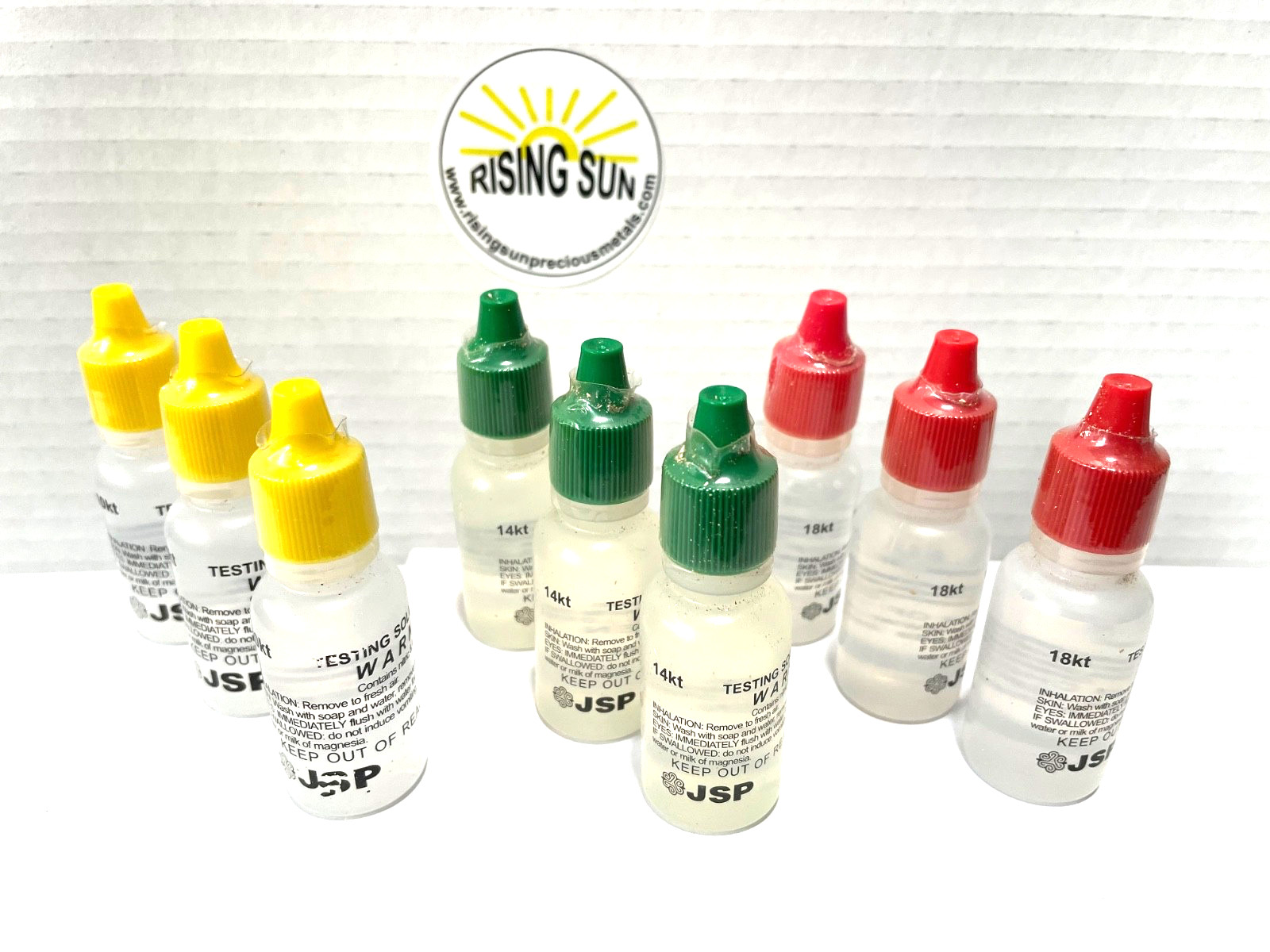 9 bottles Gold Test Solution Acid JSP 10k 14k 18k Jewelry Testing Gold Scrap gte