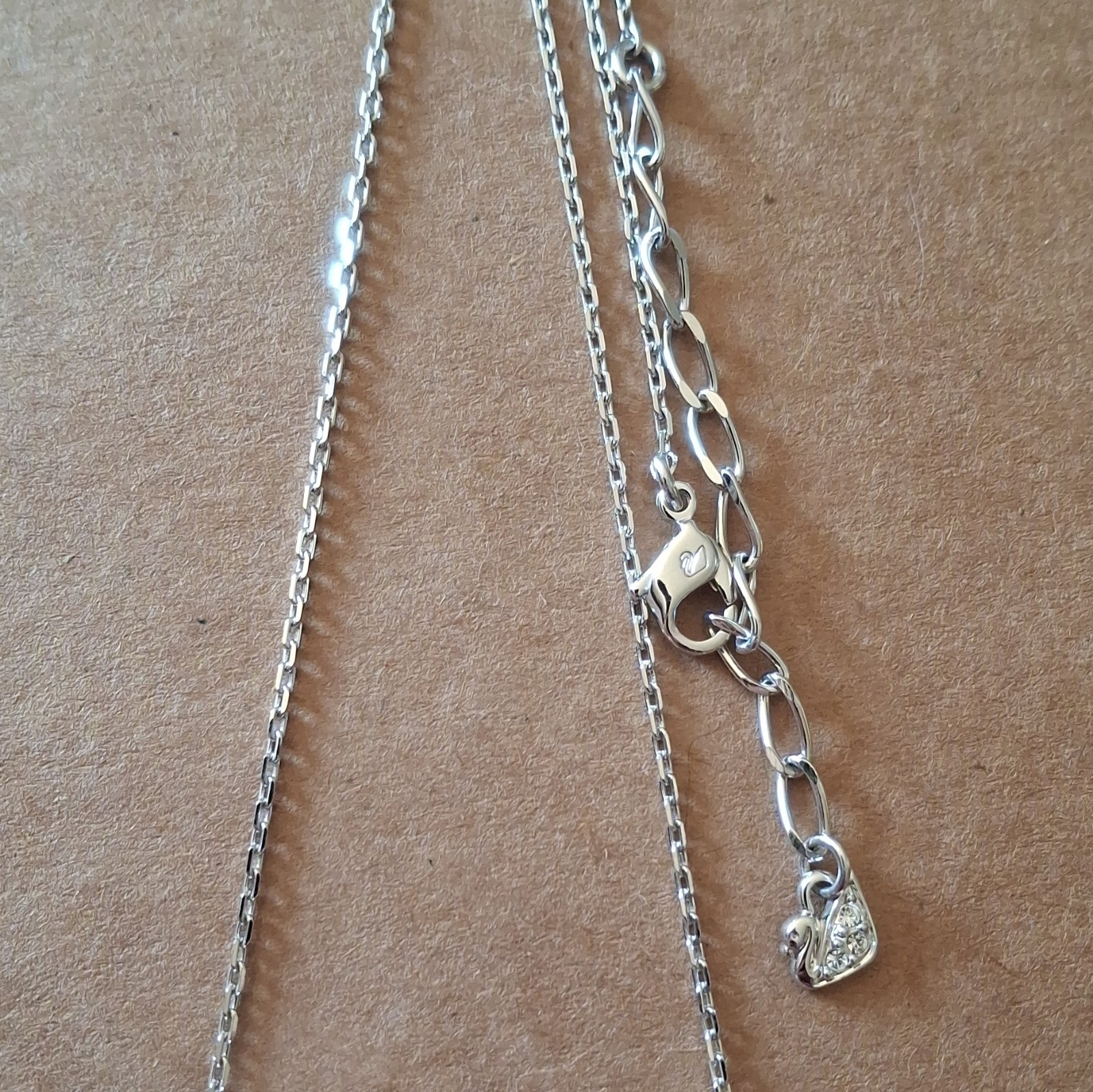 Retired Signed Swarovski Balfour Crystal Charm Pendant Cable Necklace