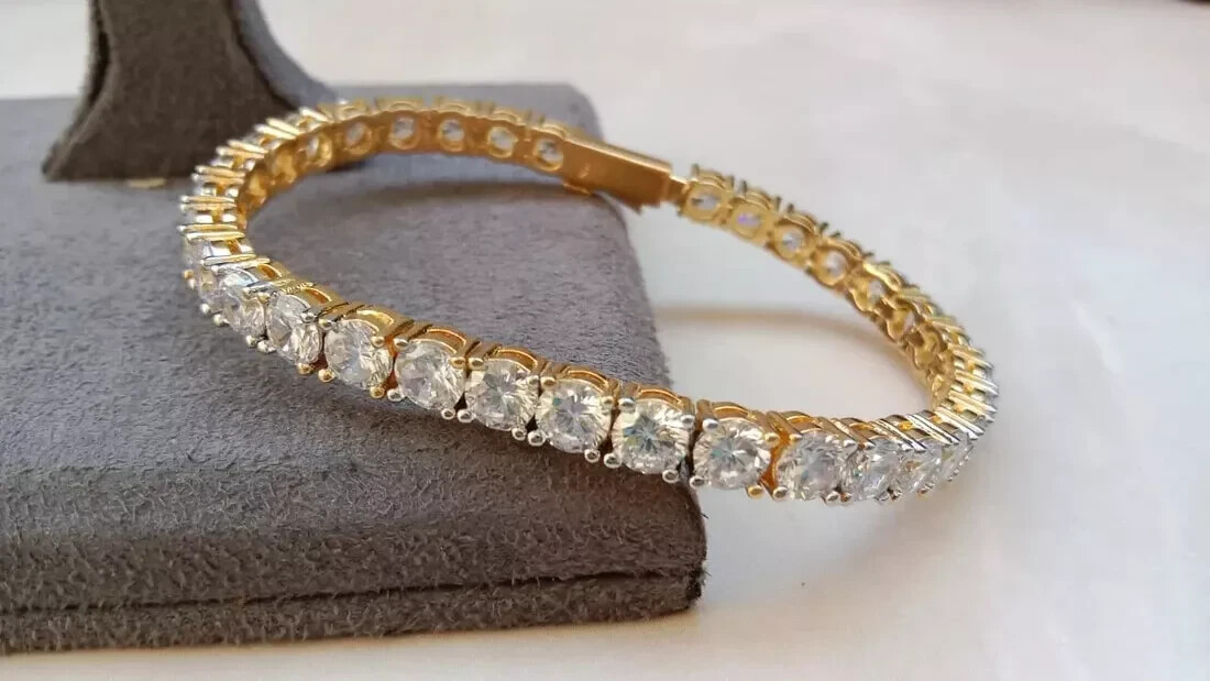 9CT Round Cut Lab-Created Diamond Tennis 7.5 in Bracelet 14k Yellow Gold Plated