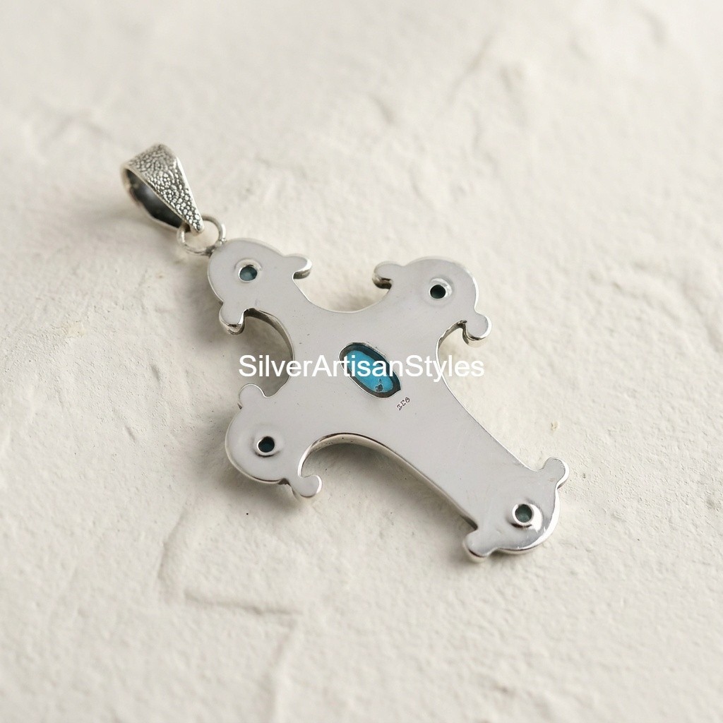 Sleeping Beauty, Blue Topaz Gemstone Handmade 925 Sterling Silver Pendants Gifts